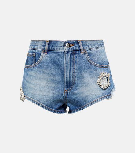 Area Embellished denim shorts - Area - Modalova