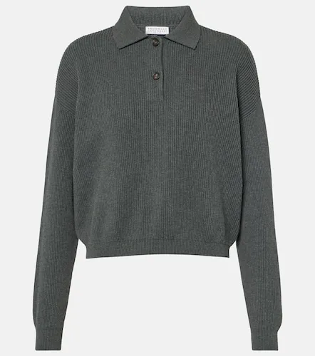 Cotton polo sweater - Brunello Cucinelli - Modalova