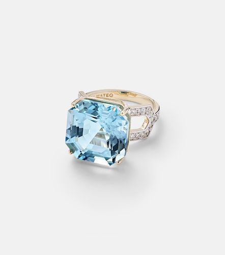 Anello in 14kt con topazio e diamanti - Mateo - Modalova