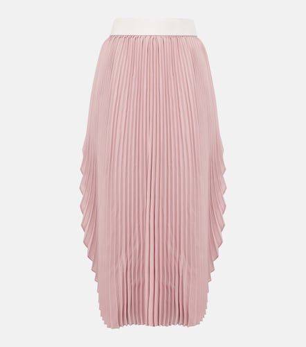 Gonna lunga plissé con pelle - Stella McCartney - Modalova