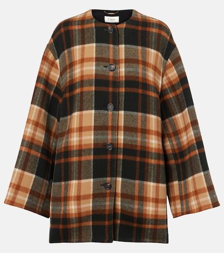 Chloe Checked wool and silk coat - Chloe - Modalova