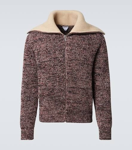 Ribbed-knit cotton and wool zip-up sweater - Bottega Veneta - Modalova