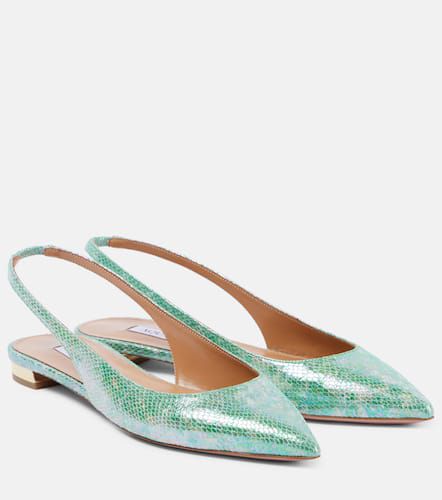 Purist snake-effect leather slingback flats - Aquazzura - Modalova