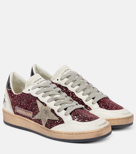 Ball-Star leather-trimmed glitter sneakers - Golden Goose - Modalova