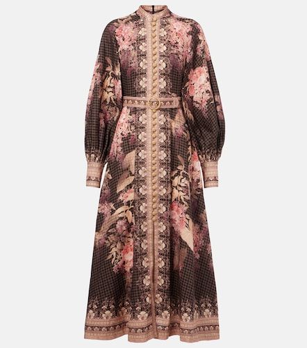 Vestido midi Illuminate de lino floral - Zimmermann - Modalova