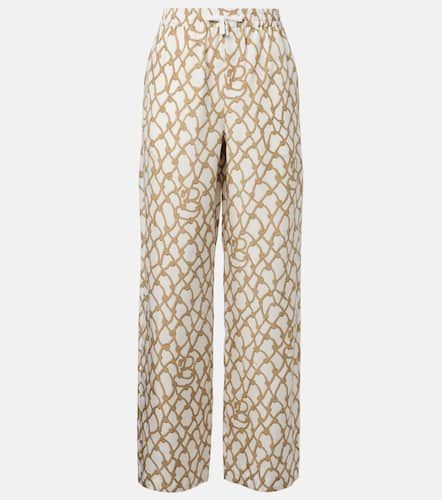 Bedruckte High-Rise-Hose aus Seide - Burberry - Modalova