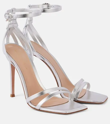 Metallic leather sandals - Gianvito Rossi - Modalova