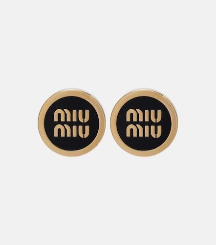Miu Miu Logo stud earrings - Miu Miu - Modalova