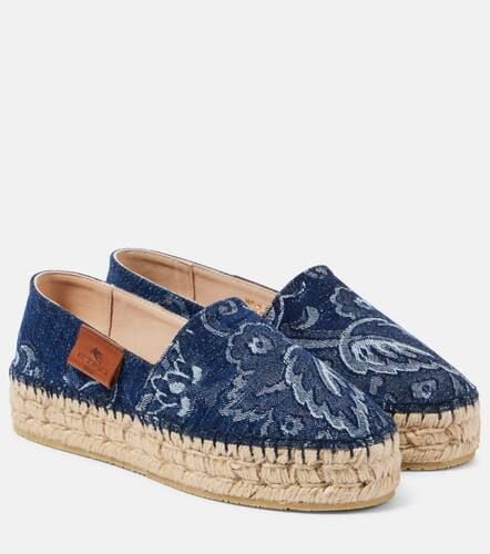 Paisley denim jacquard platform espadrilles - Etro - Modalova