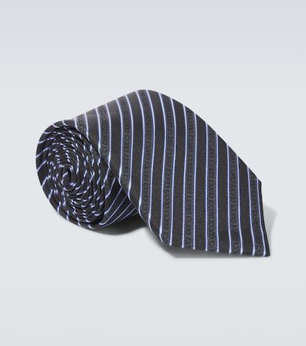 Corbata Horsebit de seda en jacquard - Gucci - Modalova