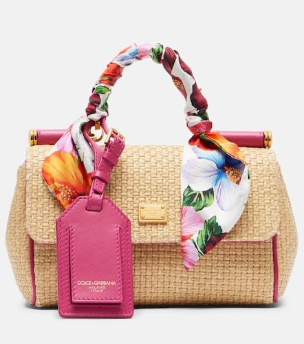 Sicily Small raffia-effect top-handle bag - Dolce&Gabbana - Modalova
