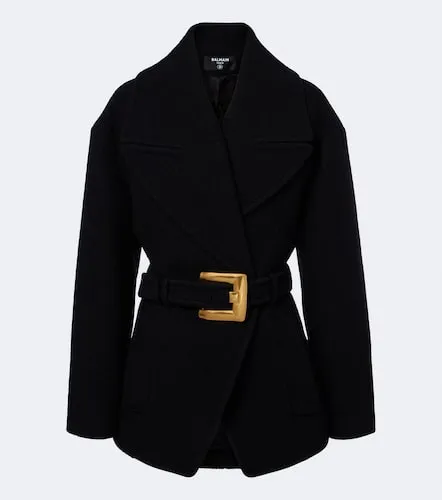 Abrigo cruzado de lana virgen - Balmain - Modalova