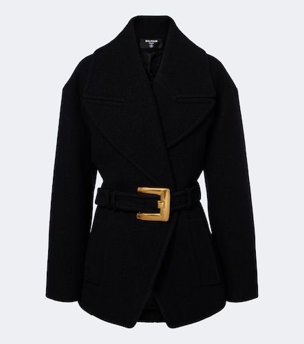 Double-breasted virgin wool coat - Balmain - Modalova