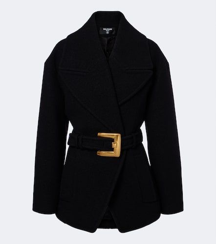 Double-breasted virgin wool coat - Balmain - Modalova
