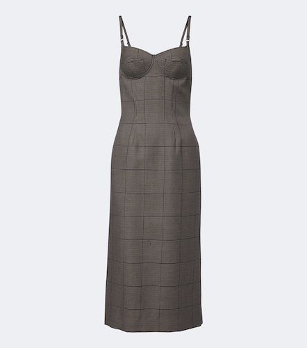 Mugler Houndstooth wool midi dress - Mugler - Modalova