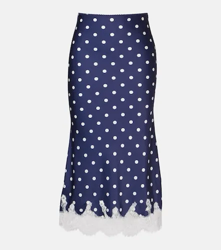 Polka-dot satin midi skirt - Self-Portrait - Modalova
