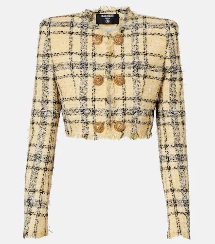 Cropped sequined tweed jacket - Balmain - Modalova