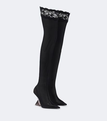 Overknee-Stiefel Cheope aus Mesh mit Spitze - The Attico - Modalova