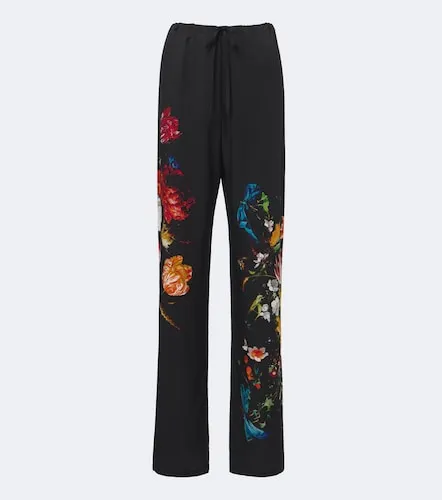 Floral straight pants - Dries Van Noten - Modalova