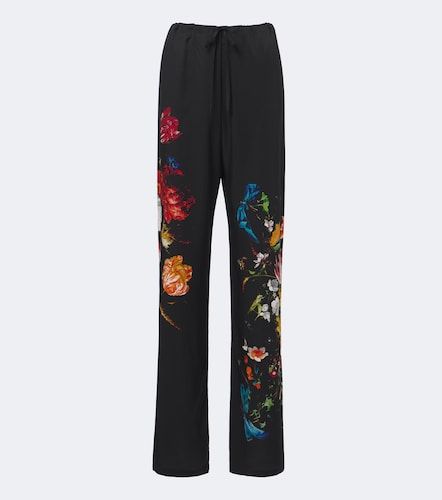 Floral wide-leg pants - Dries Van Noten - Modalova