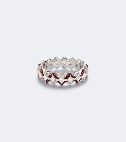 Anillo Puzzle de oro blanco de 18 ct y esmalte con diamantes - Kamyen - Modalova