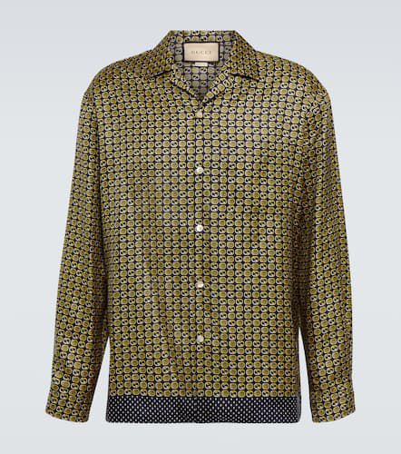 Camicia in seta Geometric Interlocking G - Gucci - Modalova