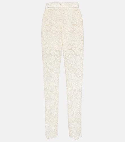 Pantalones de encaje de tiro alto - Dolce&Gabbana - Modalova