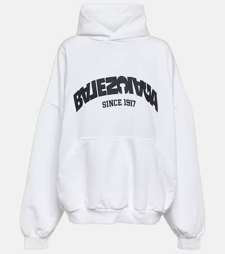 Logo cotton jersey hoodie - Balenciaga - Modalova