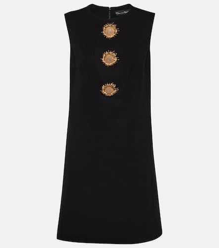 Embellished wool-blend minidress - Oscar de la Renta - Modalova