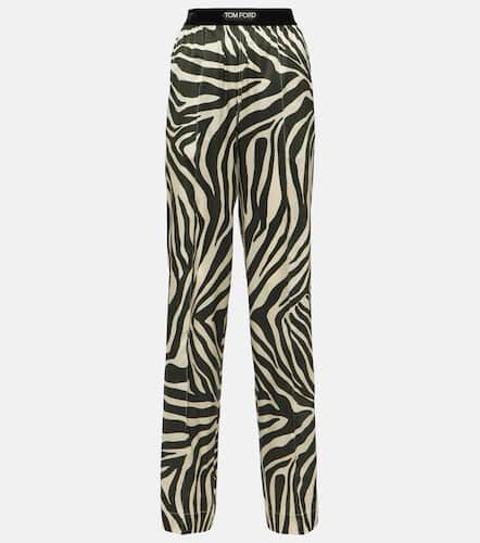 Printed silk-blend wide-leg pants - Tom Ford - Modalova