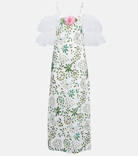 Floral-appliquÃ© silk midi dress - Rodarte - Modalova