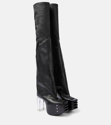 Platform leather over-the-knee boots - Rick Owens - Modalova