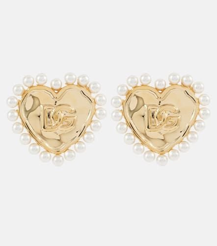 DG faux pearl -plated clip-on earrings - Dolce&Gabbana - Modalova