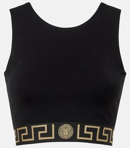 Greca Border cropped tank top - Versace - Modalova