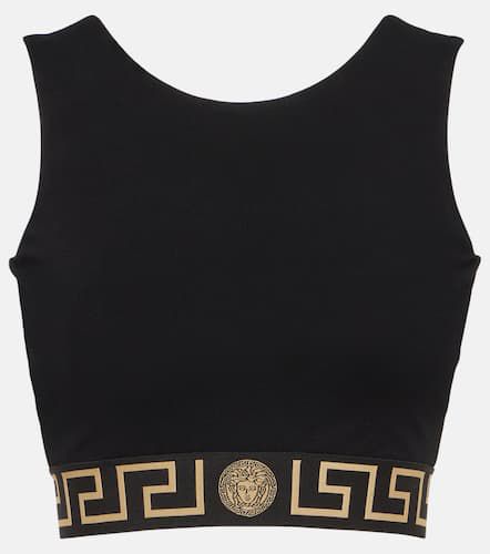 Greca Border cropped tank top - Versace - Modalova