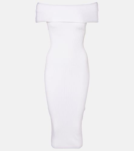 Off-Shoulder Midikleid aus Rippstrick - Mugler - Modalova
