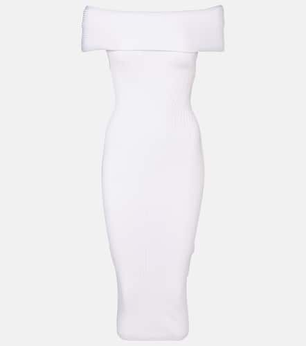 Ribbed-knit off-shoulder midi dress - Mugler - Modalova