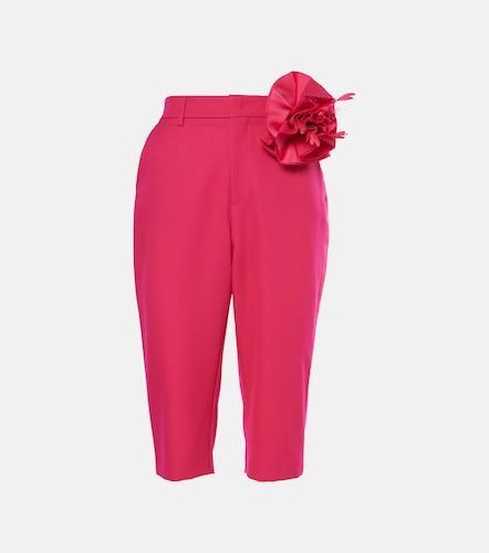 Floral-applique wool capri pants - Area - Modalova
