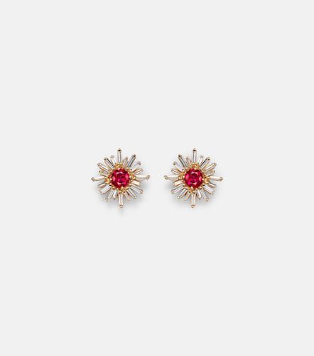 One of a Kind 18kt earrings with rubies and diamonds - Suzanne Kalan - Modalova