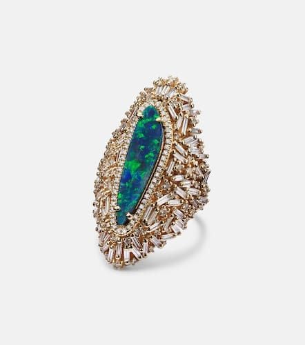 Kt ring with diamonds and opal - Suzanne Kalan - Modalova