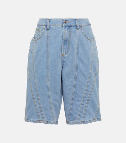 Mugler Spiral wide-leg denim shorts - Mugler - Modalova