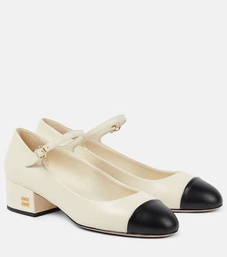 Logo leather Mary Jane pumps - Miu Miu - Modalova