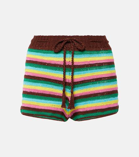 Striped crochet cotton shorts - Anna Kosturova - Modalova