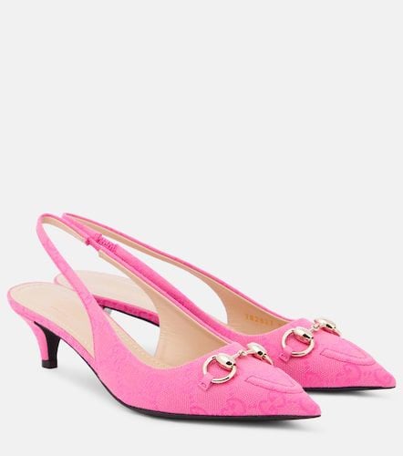 Horsebit GG canvas slingback pumps - Gucci - Modalova