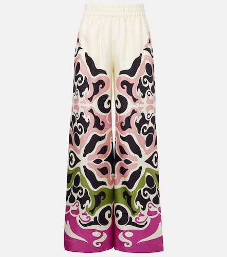 Pantaloni a gamba larga in twill di seta - La DoubleJ - Modalova
