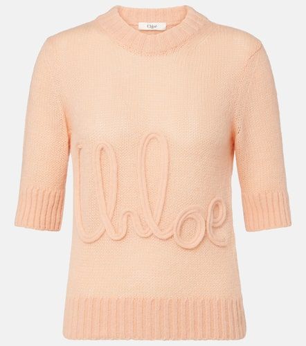 Chloé Jersey de alpaca y seda con logo - Chloe - Modalova