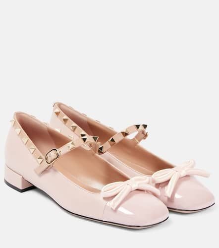 Rockstud bow-detail leather ballet flats - Valentino Garavani - Modalova