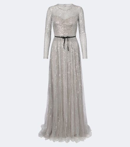 Abito lungo in tulle con paillettes - Monique Lhuillier - Modalova