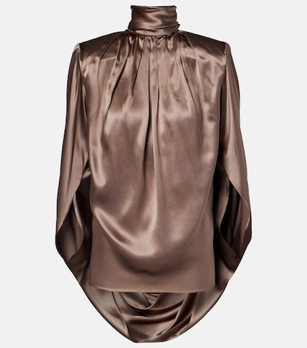 Mugler Draped silk-blend satin top - Mugler - Modalova