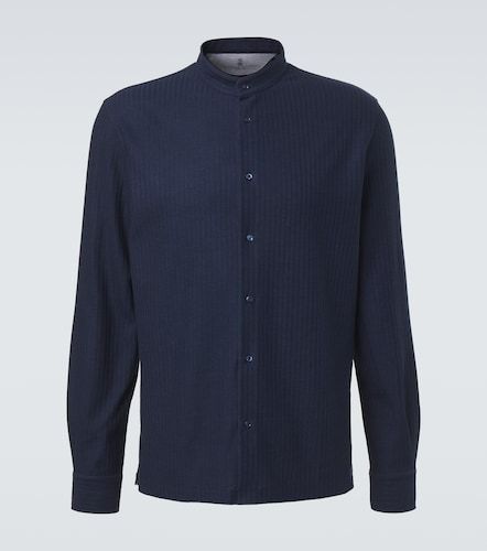 Camicia in cotone e seta a righe - Brunello Cucinelli - Modalova